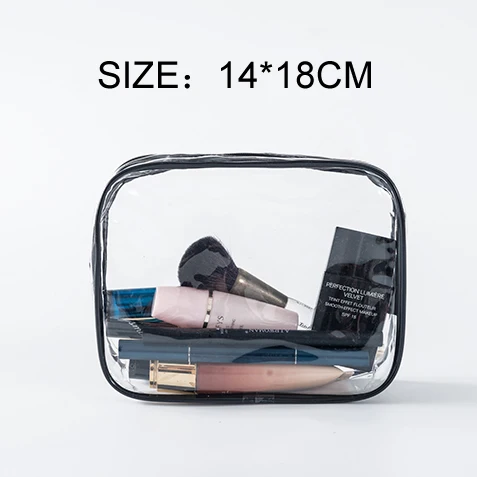 Прозрачные ПВХ Чехлы органайзер для путешествий прозрачная сумка для макияжа косметичка - Цвет: small