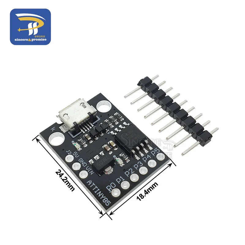 ATTINY синий черный TINY85 Digispark Kickstarter микро макетная плата ATTINY85 модуль для Arduino IIC IEC USB ATTINY45 - Цвет: Black