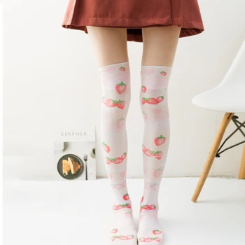 

Princess sweet lolita stockings Originally Japanese Lolita with Silica Gel Slip-proof Stockings Lovely Strawberry XWZ066