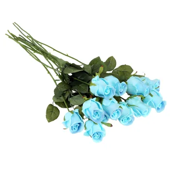 

Artificial Rose 12PCS Flower Soft PU Real-Like Simulation Rose Bouquet for Wedding Bridal Party Home Decoration