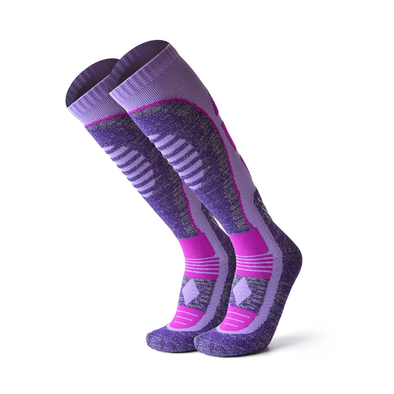 Skiing Socks Knee High/Long Thick Thermal Elastic Shock Absorption Hosiery Climbing Hiking Footwear Accessories