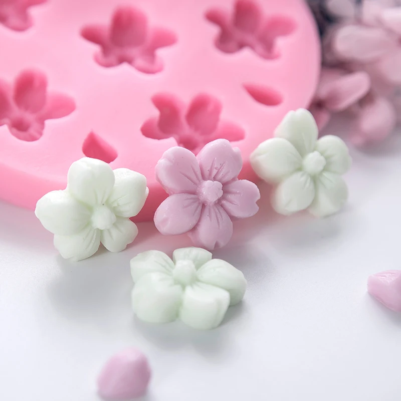 SJ 3D Вишневое мыло, силиконовая форма для изготовления мыла, милый цветок, круглая полимерная форма для рукоделия, домашнего ремесла
