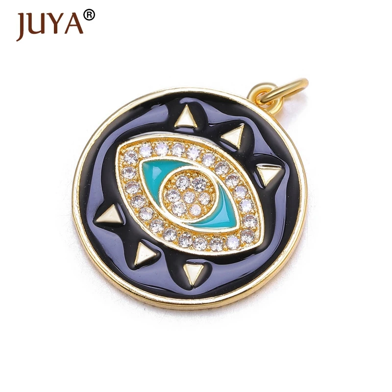 black JUYA Популярные Модные Подвески для изготовления ювелирных изделий, роскошные разноцветные хрустальные подвески от сглаза для женщин, подарок своими руками - Окраска металла: black