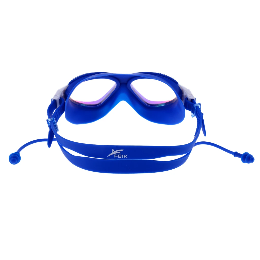 Men Women UV Protection Silicone Strap  Anti Fog Swimming Goggles Glasses with Storage Case & Ear Plugs 