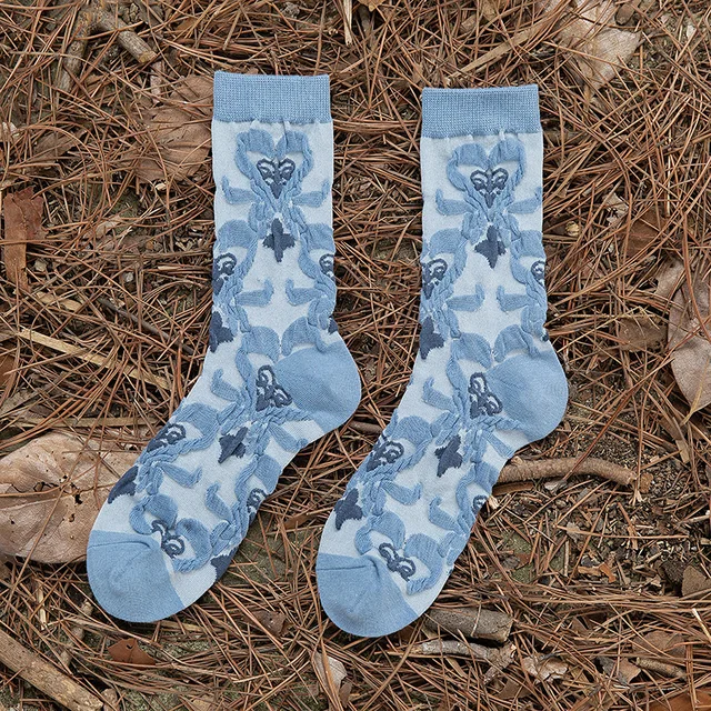 retro 3D relief socks women calcetines mujer harajuku meias korean style skarpetki damskie calcetas designer japan woman sock 10