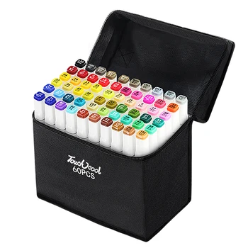 

TOUCHCOOL Marker Manga Drawing Art Markers Dual Head Alcohol Brush Markers Sketch Brush Pen Designer Paint Pen White Penholder