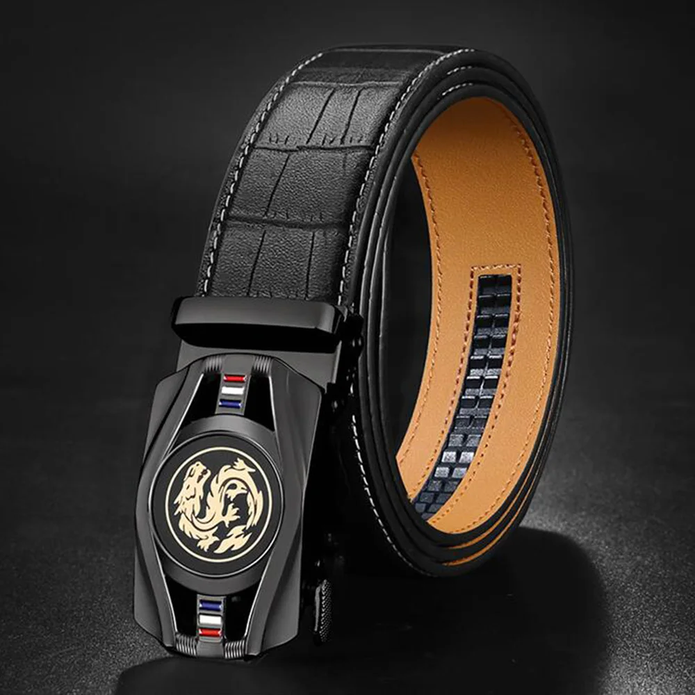 ZD320 GrayBuckle Бренд FAJARINA, мужские ремни, новинка, автоматические, мужские, качественные, Аллигатор, узор, Воловья кожа, повседневный ремень для мужчин, Ширина 3,5 см, ZDFJ320 - Цвет: ZD320 GrayBuckle