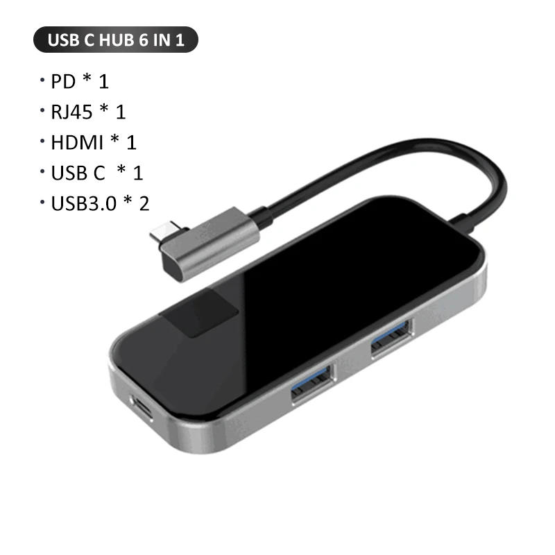 Кабель USB C концентратор док-станция USB 3,0 HDMI RJ45 type-C концентратор адаптер для MacBook Pro Air мульти Беспроводная зарядка iWatch C251 - Цвет: 6 in 1 USB C HUB