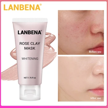 

LANBENA Rose Clay Face Mask Moisturizing Nourishing Deep Cleaning Remove Grease Shrinks Pores Oil Controlling Cream Skin Care