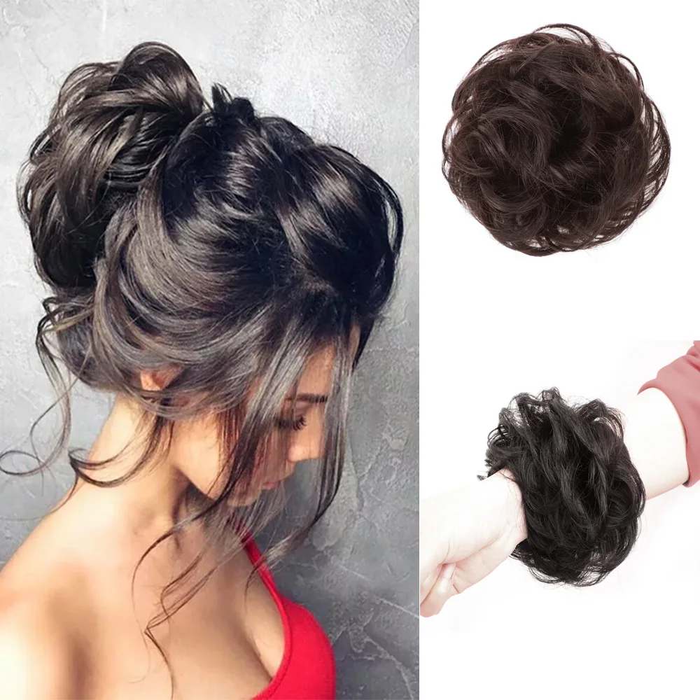 

Synthetic Hair Buns Curly Chignon Scrunchy Elastic Wavy Scrunchies Wrap Ponytail Extensions For Women Dressing