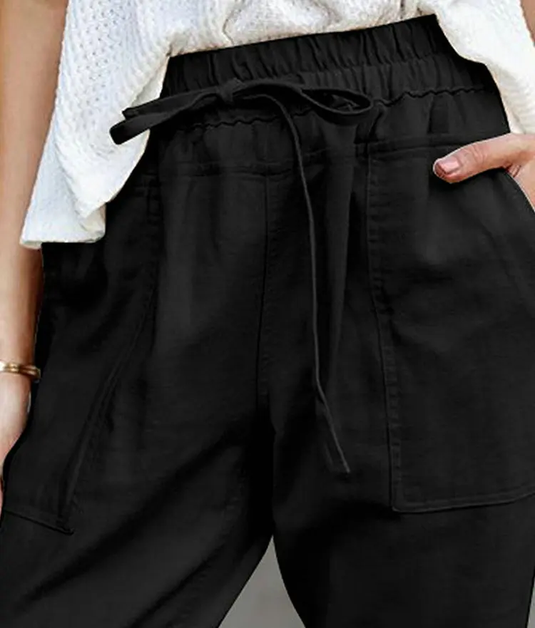 linen pants 2021New Women's Cotton Linen Pants Male Summer Breathable Solid Color Linen Trousers Fitness Streetwear S-3XL black cargo pants