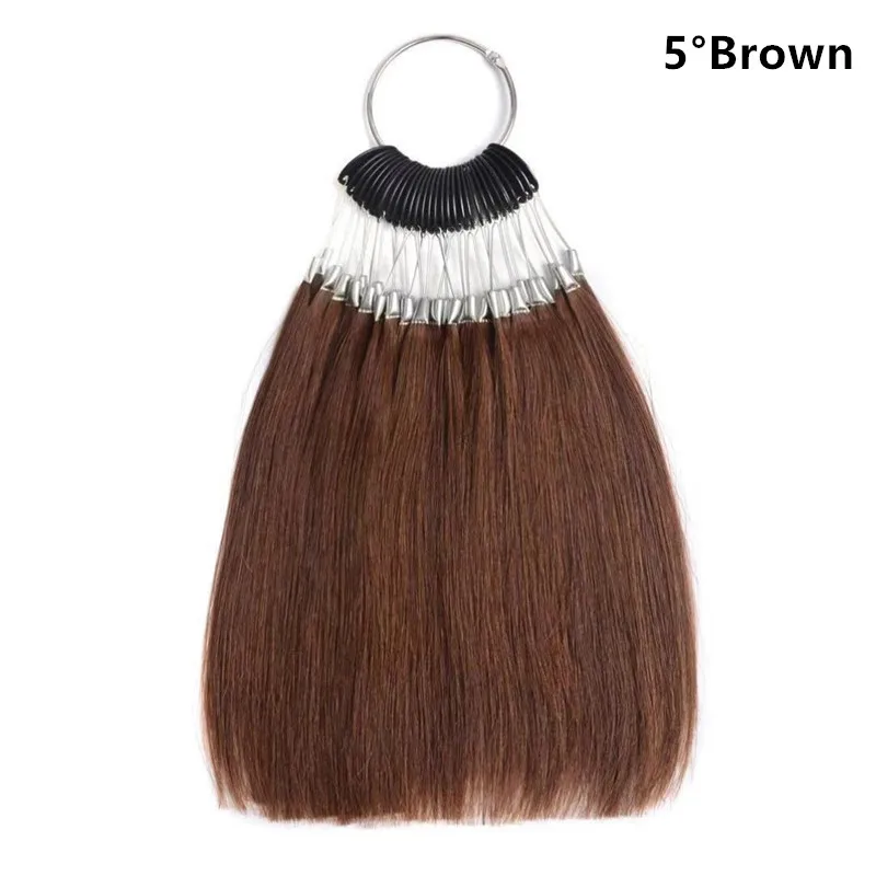 30Pcs/Set Hair Color Rings Human Hair Swatches for Human Extensions and Salon Dyeing Sample, Can Be Dye Any Color