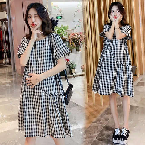 vestido xadrez para gravida