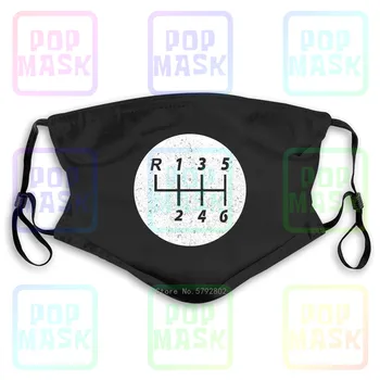 

Dust Mask with Filter Manual 6 Speed Gearbox Gear Lever Retro Racing Performance Car Racer Washable Reusable Mask
