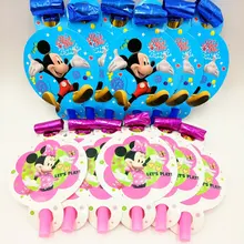 6 pçs mouse party suprimentos blowouts para crianças evento decorarion festa de aniversário suprimentos bebê minnie mouse festa decoração(China)