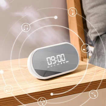 

Night light Bluetooth Speaker With Alarm Clock Function ,Portable Wireless Loudspeaker Sound System For Bedside & Office