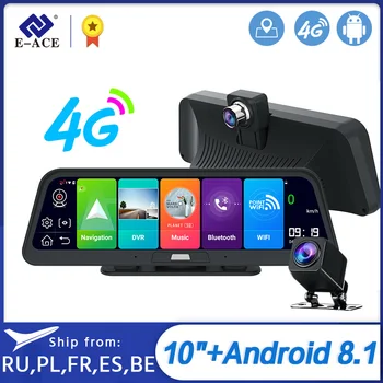 

Dropshipping E-ACE D16 Car Dvr Android 8.1 Dash Camera 4G GPS Navigation 10 Inch Rear View Mirror FHD 1080P Video Recorder ADAS