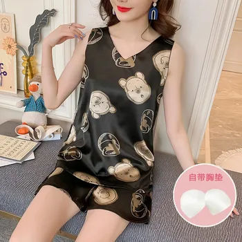 

new printing Pajamas Set tops & shorts Pyjamas Women Sleepwear Night suits Pijama Mujer Home Wear Nightwear dropshipping