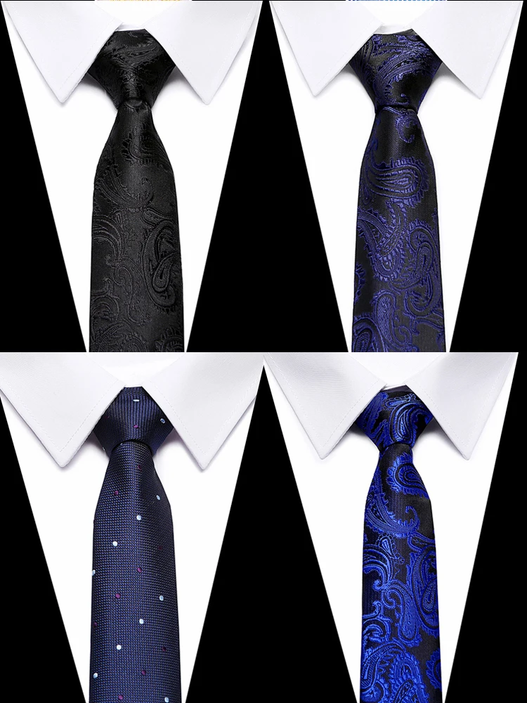 Neck Tie Men Classic Silk Jacquard Woven Plaid Check Striped
