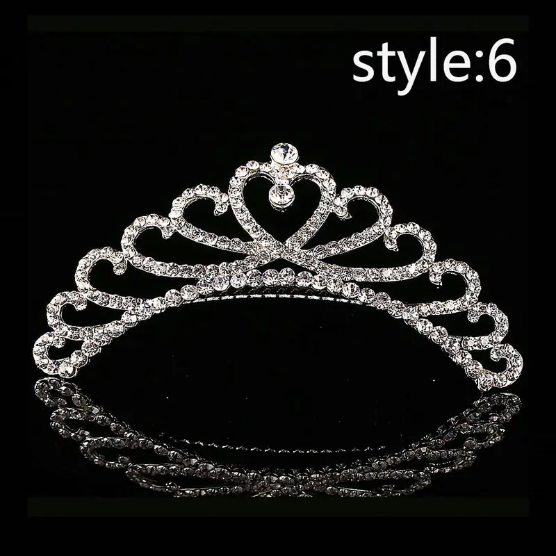 Style 6 Мини-диадемы и короны с искусственным жемчугом, расчески для волос для принцесс, девочек, невесты, свадьбы, вечеринки, украшения для волос - Окраска металла: Style 6