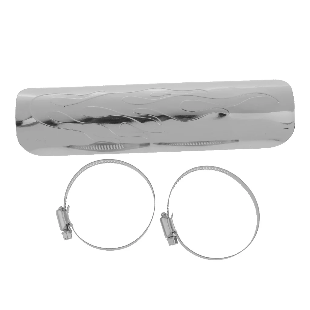 Universal Flame Exhaust Pipe Heat Shield Cover Guard For  Cruise White