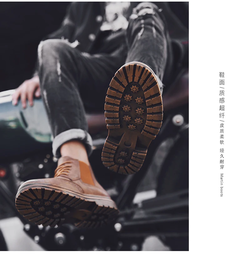 Модные мужские зимние ботинки из хлопка; Botas Masculinas; высококачественные мужские кожаные ботинки; обувь с высоким берцем; уличные Ботинки martin