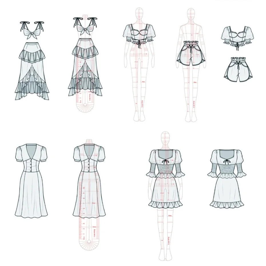 Kopen Vrouwen Mode Tekening Heerser Figuur Tekening Sjabloon Voor Fashion Design Mode Schets Template Vrouwelijke
