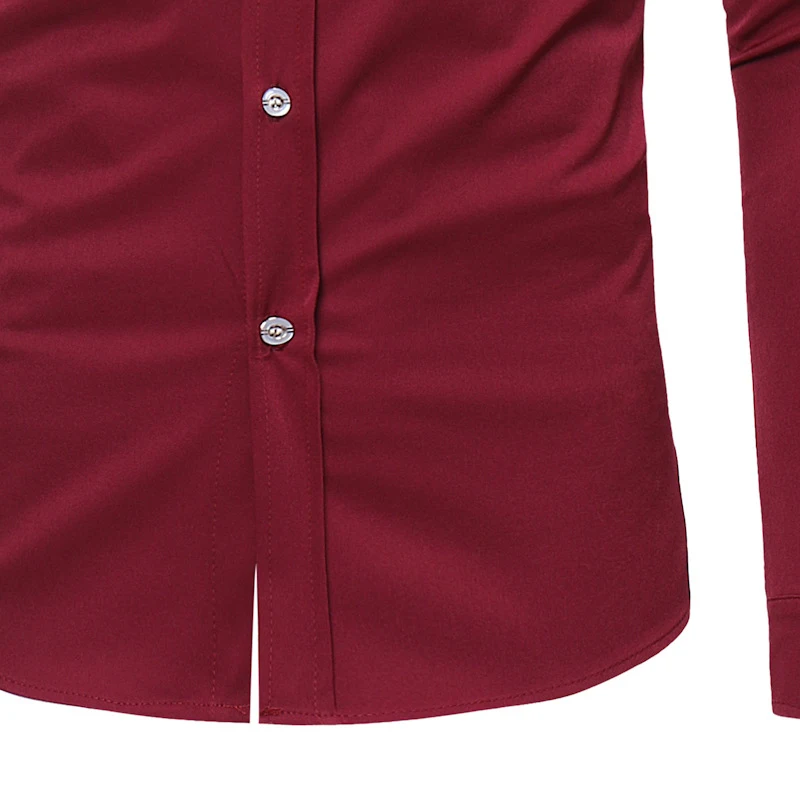 Male Autumn Shirt Long Sleeve Turn-down Collar Tops Fashion Zipper Boy Club Blusa High Quality Men Shirts Solid Color Party Wear