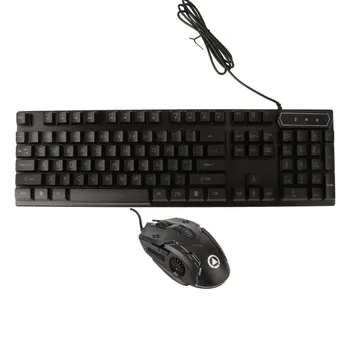 

Computer Keyboard Mouse Set Wired RGB Backlight Ergonomic Keyboard Mouse