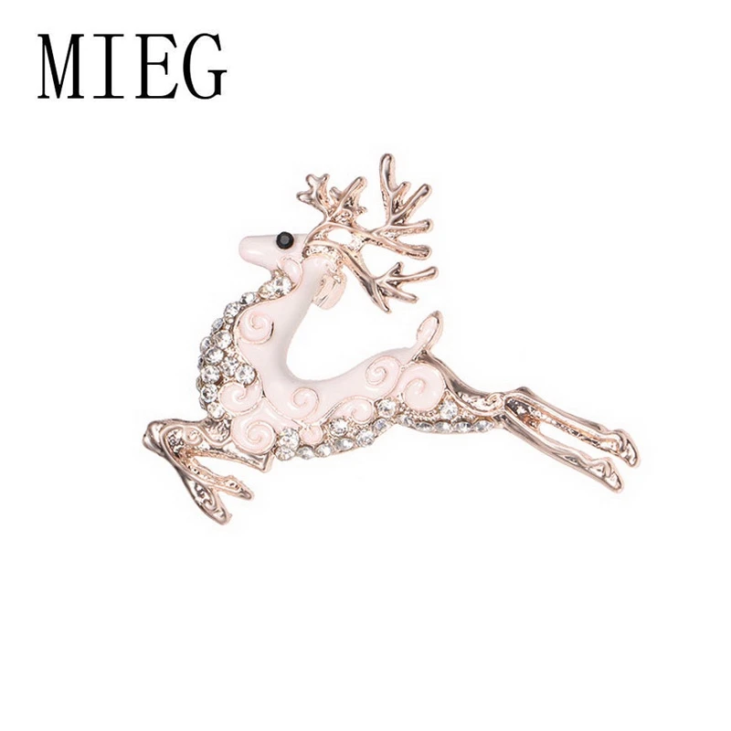 

MIEG Jewelry Running Deer Brooch Pins Christmas Gift Women Kids Clothing Jewelry