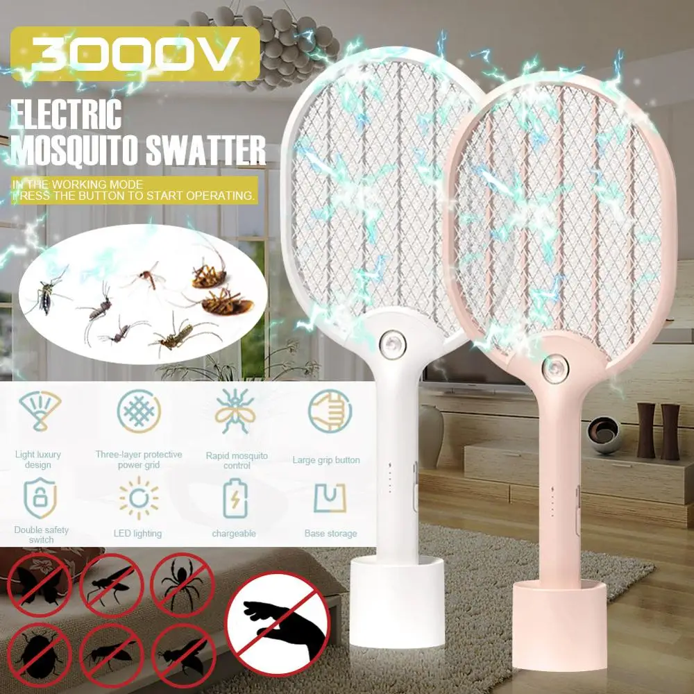 

Electric Bug Zapper Fly Mosquito Killer Rechargeable with LED Light for Indoor and Outdoor Use