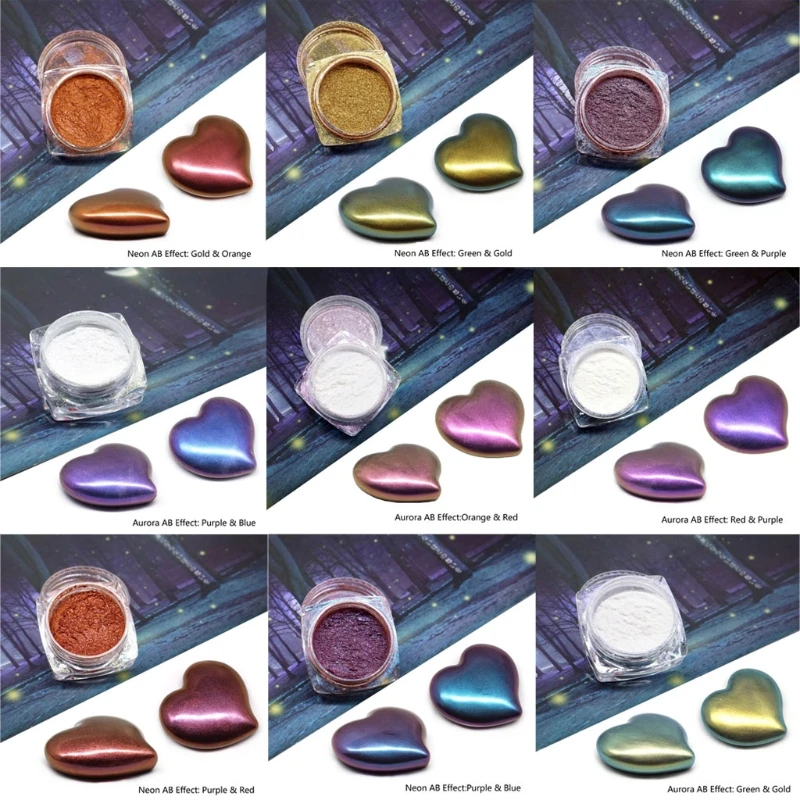 

9 Color Resin Chameleons Pigment Rainbow Pearl Powder Epoxy Resin Colorant Dye U4LE