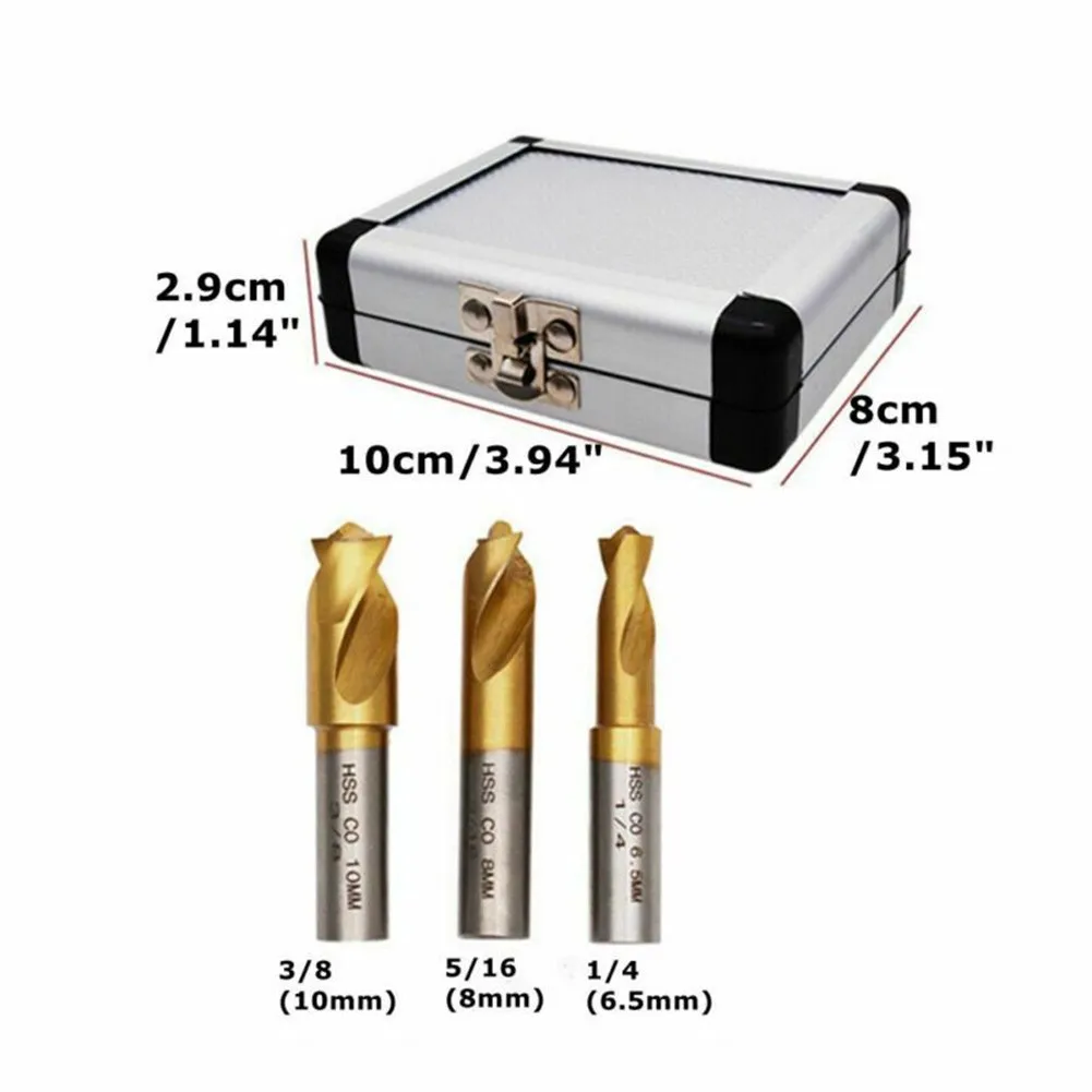 3pcs 6.5mm 8mm 10mm HSS CO Spot Weld Cutter Welding Drill Bit