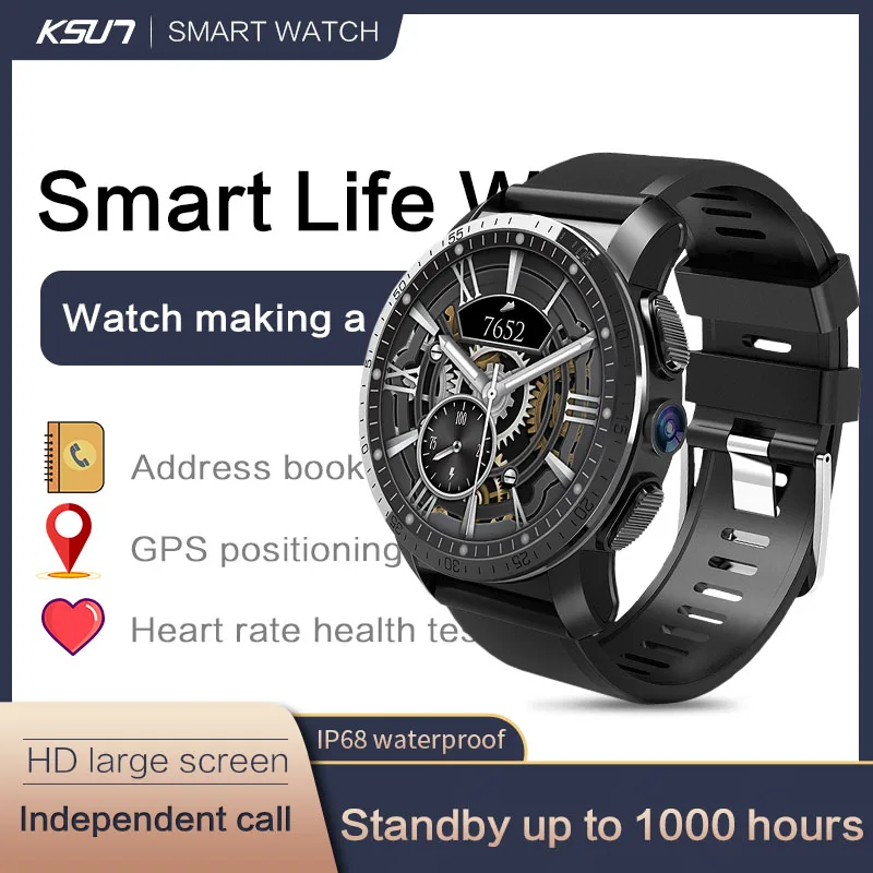 KSUN R907 4G Smart Watch Android 7.1 With 8MP Camera GPS 2.03 inch Screen 800Mah Battery Sport Business Strap For Men