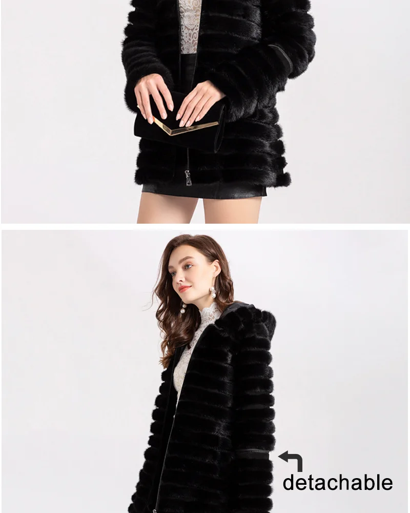 Natural Mink Coats Women Winter Real Fur Jacket Genuine Fur Coat