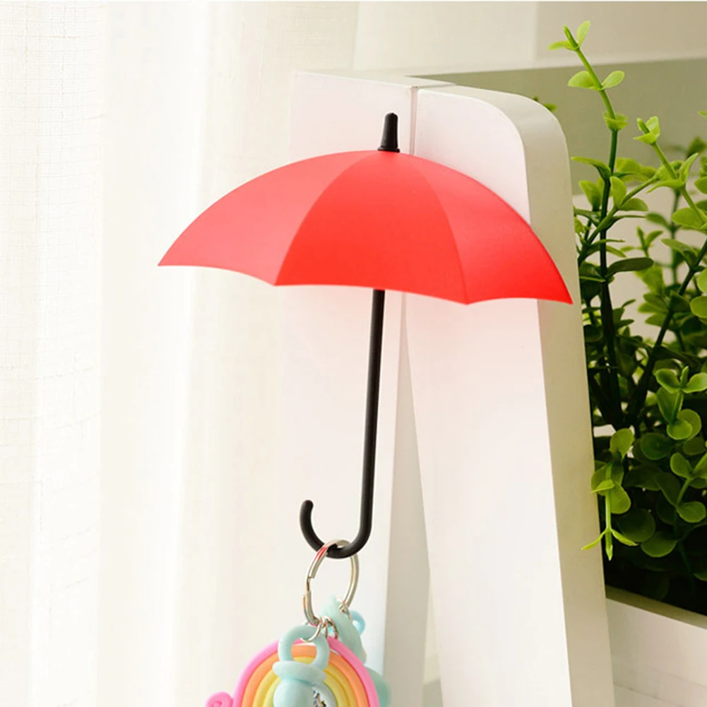 New 3Pcs/set Colorful Umbrella Wall Hook Wall Mount Key Holder Wall Hook Hanger Organizer Durable Key Holder Home Decor
