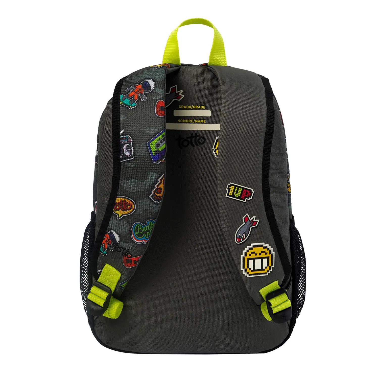 Totto Mochila escolar mediana Cool Patch Verde| | - AliExpress
