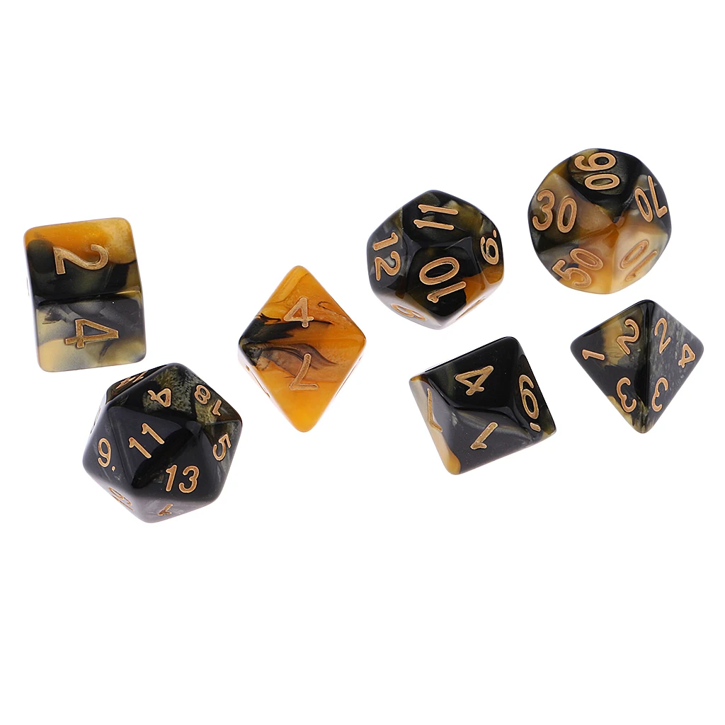 7x многогранные кости многогранные D4-D20 для вечерние настольные игры MTG DND игрушки многогранные Кубики для вечеринок