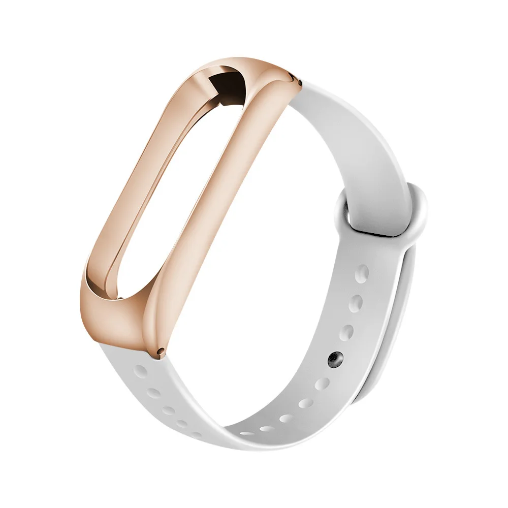 Для Xiaomi Mi Band 3 Силиконовый Браслет ремешок для часов металлический двойной цвет сменный ремешок для Xiaomi Mi Band 4 - Цвет: R