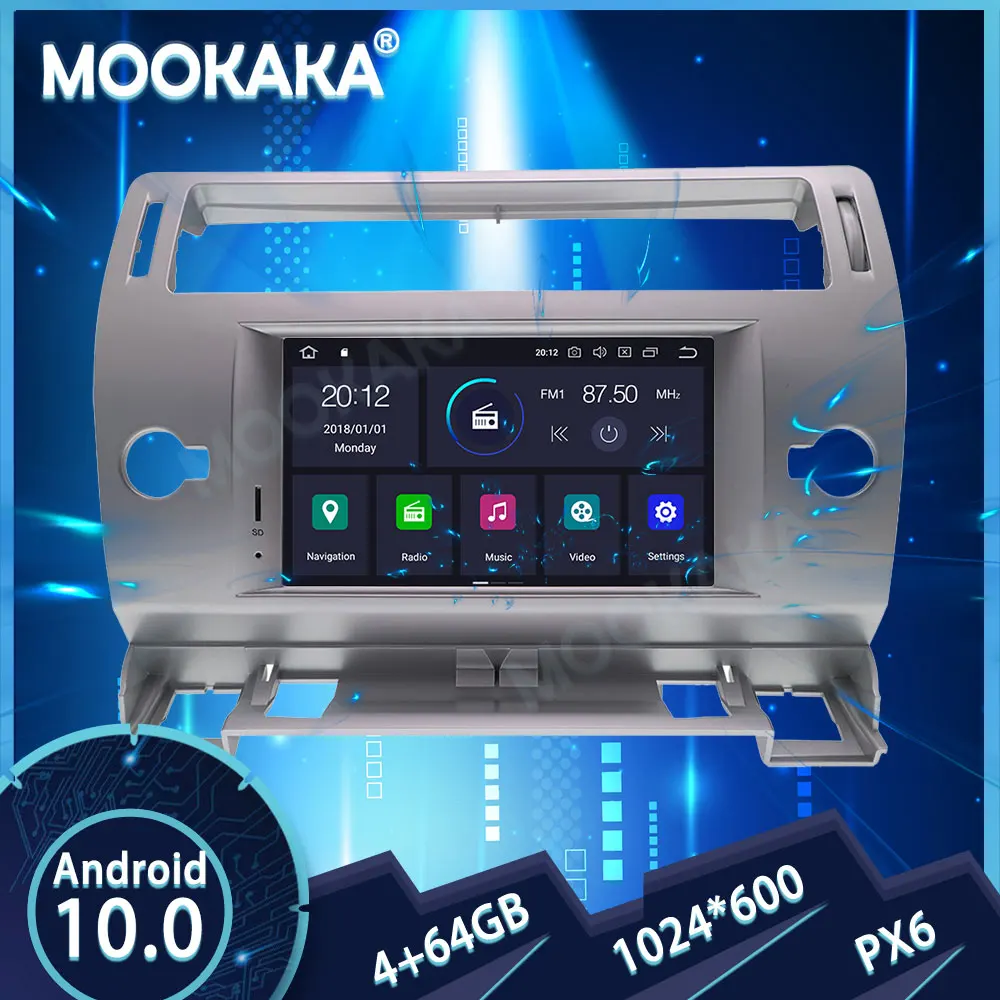 

PX6 IPS Android 10.0 4+64G Car Multimedia Radio For Citroen C4 Quatre Triumph 2004-2012 GPS Navi Recorder Head Unit DSP Carplay