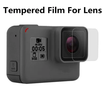 for lens Пленка из закаленного стекла Powstro для Gopro Hero 7 6 5, аксессуары, протектор из закаленного стекла для Go Pro Hero 7 6 5, черная Экшн-камера - Цвет: for lens