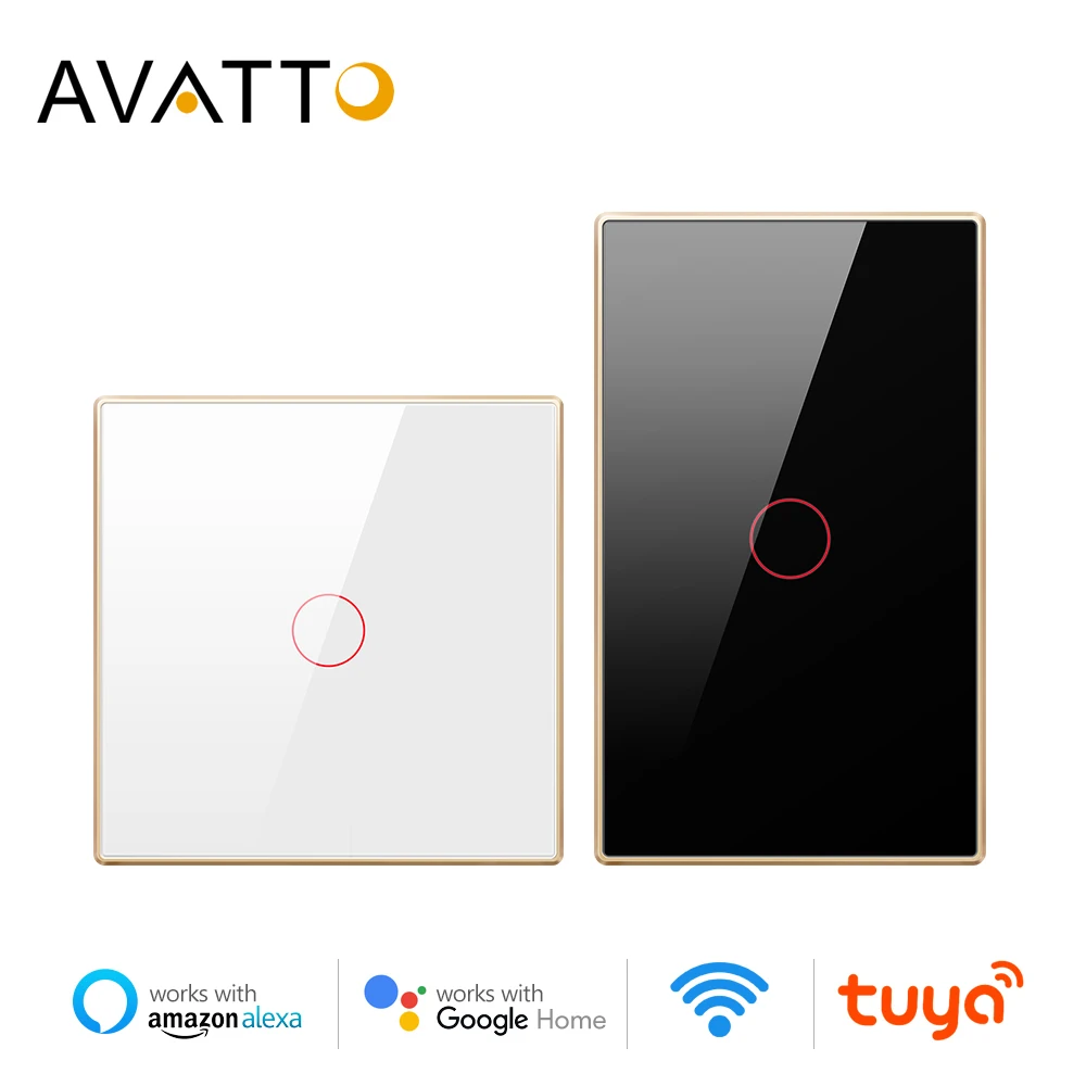Выключатель света AVATTO с Wi Fi умный сенсорный выключатель со стеклянной панелью и