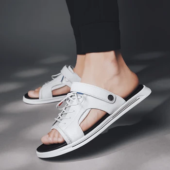 

Men Sandals Casual Comfortable Breathable Sandals Brand for Men Casual Shoes Summer genuine Leather Sport for Men slippers