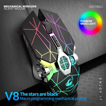 

V8 USB Wired Gaming Mouse 7 Buttons RGB Backlight Optical Computer Mice Professional Gamer Mouse 4 Gears 3200DPI Adjustable