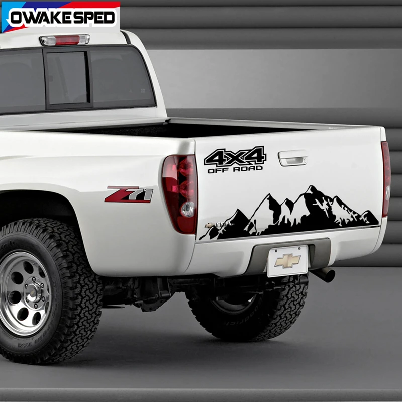 4X4 Mountain Graphics Sticker Pickup Trunk Decor Vinyl Decals OFF ROAD Styling Car Tail Stripes For-Chevrolet Colorado (3)