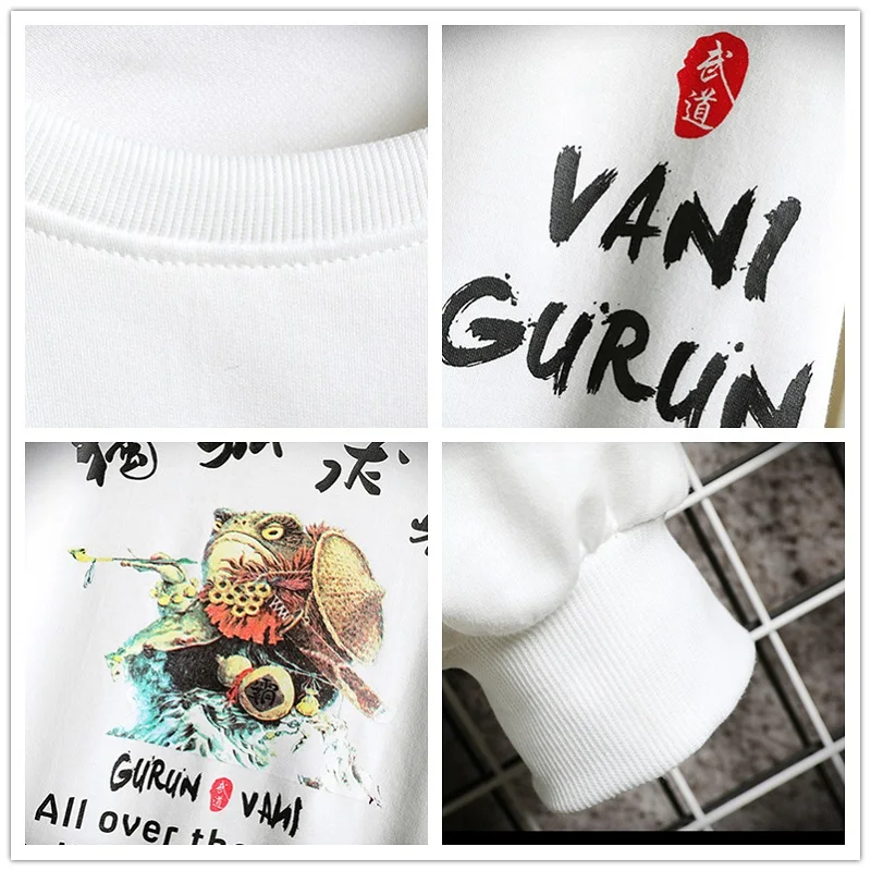 SingleRoad мужская толстовка с круглым вырезом китайское слово хип хоп Японская