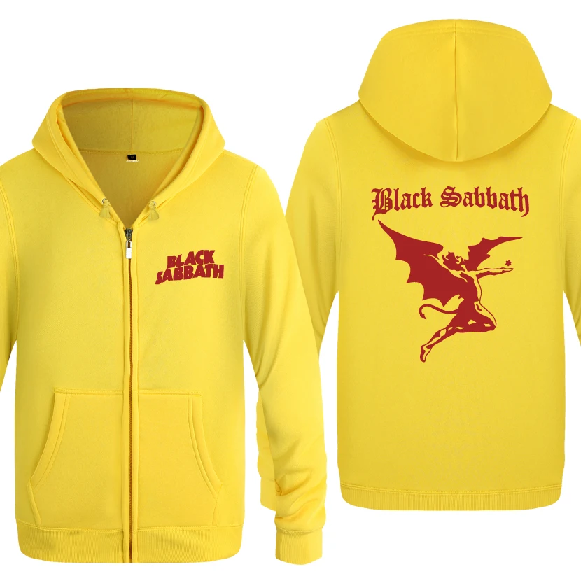HUAY HOT Black Sabbath рок группа толстовки для мужчин мужская молния с капюшоном флисовые толстовки кардиганы - Цвет: HUAY HOT
