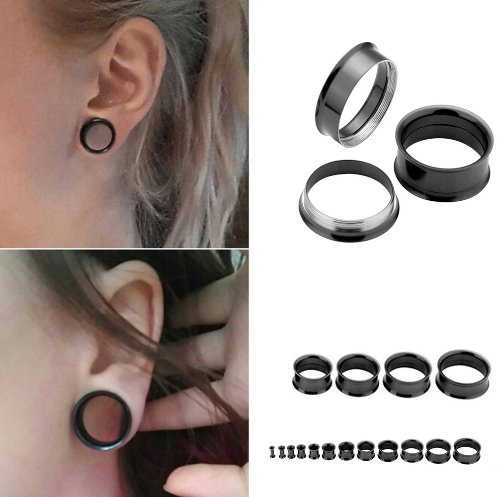 

Punk Ear Plug Stainless Steel Screw Ear Gauges Double Flared Ear Flesh Tunnel Expanders Piercing Jewelry For Women Men