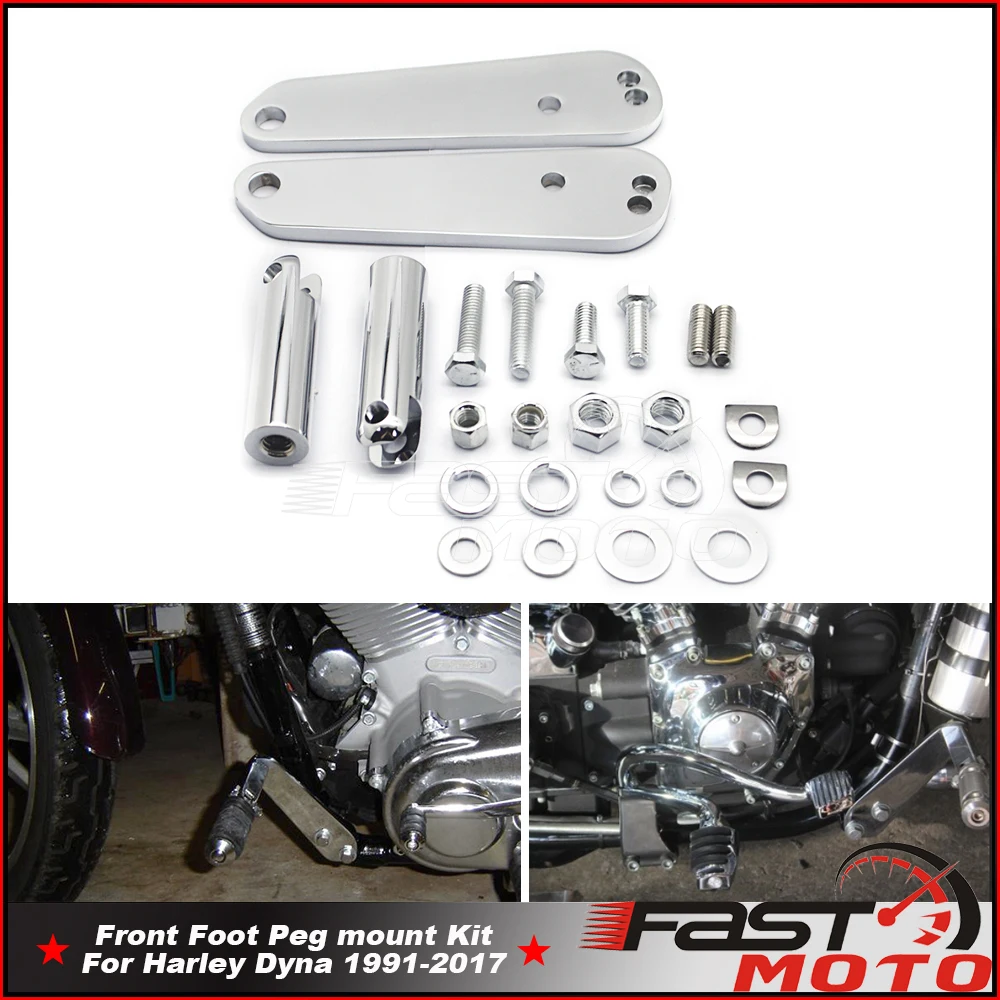 

Колышки для мотоциклетных шоссе для Harley Dyna FXD 1991-2017 Super Glide FXDL FXDB FXDC, передняя подставка для ног, комплект для крепления 49002-98