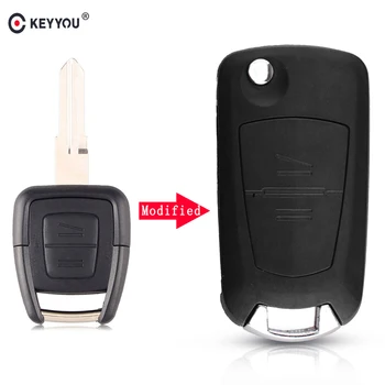 

KEYYOU 2 Button Flip folding Remote Key Fob Car Switchblade Key Shell Case for Vauxhall opel Astra Zafira Vectra YM28 Blade